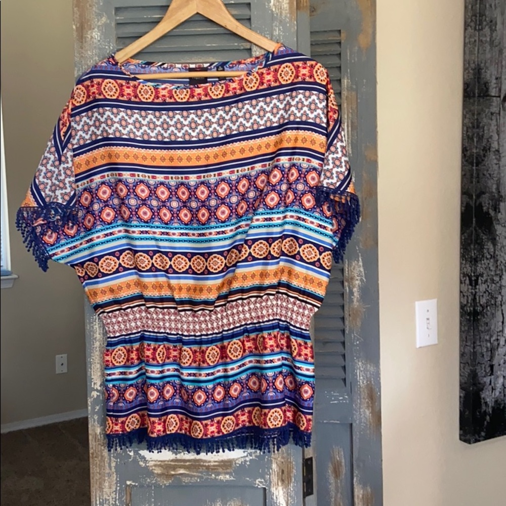 Rafaella blouse with fringe detailing